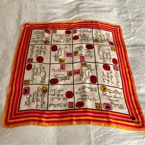 Vintage Barclays Paris Correspondence Print Scarf